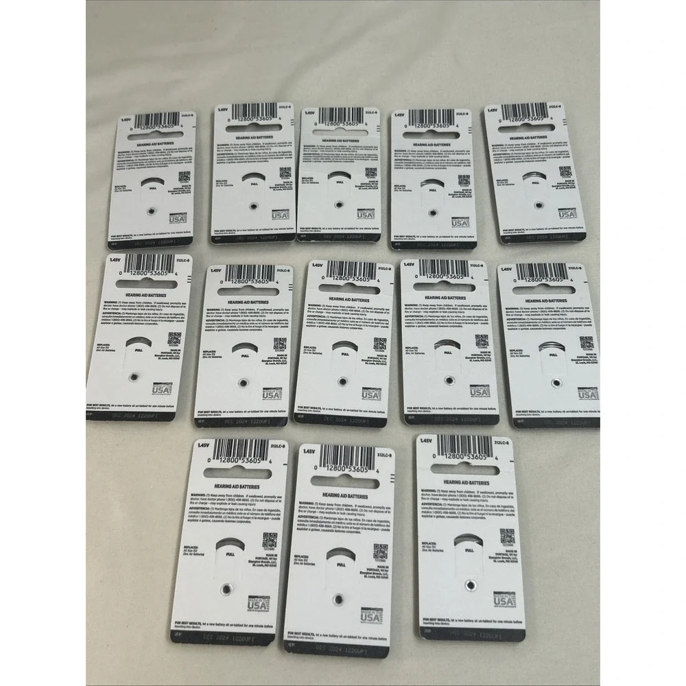 13 Pkgs (8 In Each) Rayovac Loud N' Clear Hearing Aid Batteries Sz 312 Dec '24
